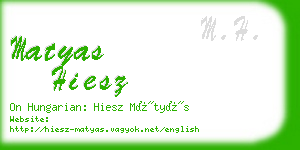 matyas hiesz business card